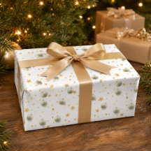 Elegantes Estrellas Doradas y Adornos Navidad