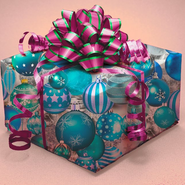 Papel De Regalo Elegantes fiestas de honor de navidad azul acuátic (Subido por el creador)