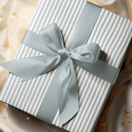 Papel De Regalo Elegantes franjas finas azules y blancas