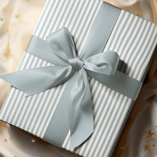 Papel De Regalo Elegantes franjas finas azules y blancas