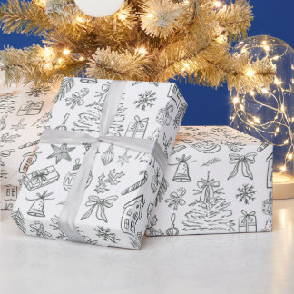 Papel de regalo Elegantes garabatos de fiesta