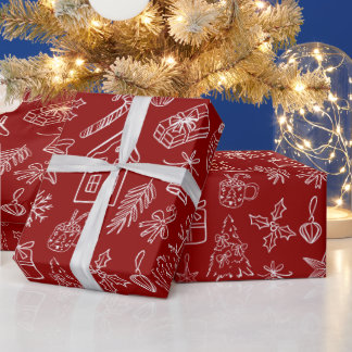 Papel de regalo Elegantes garabatos de fiesta