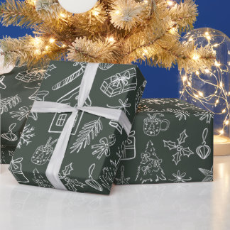 Papel de regalo Elegantes Garabatos de Fiesta