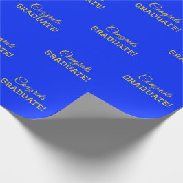 Papel De Regalo ¡Elegantes Graduados! Azul dorado grande