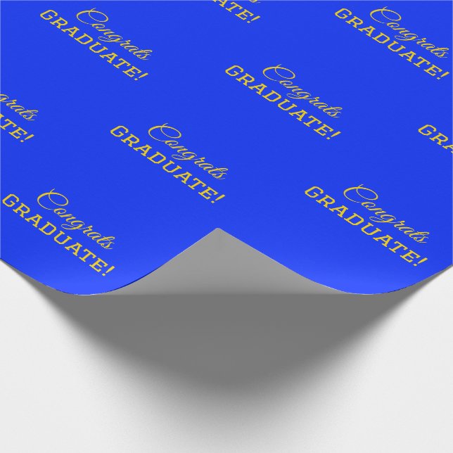 Papel De Regalo ¡Elegantes Graduados! Azul dorado grande (Esquina)