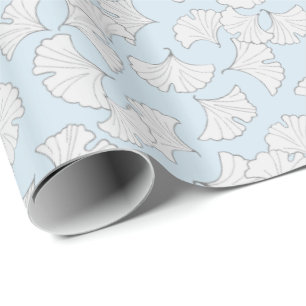 Papel De Regalo Elegantes hojas de ginkgo con color de fondo perso