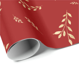 Papel De Regalo Elegantes hojas de Relieve metalizado dorado rojo