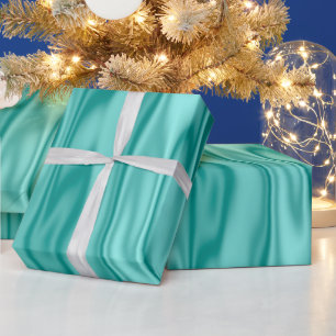 Papel De Regalo Elegantes Navidades Aqua Faux Satin Graphic