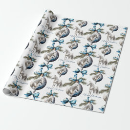 Papel De Regalo Elegantes Navidades azules hípicos hípicos