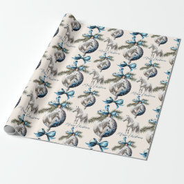 Papel De Regalo Elegantes Navidades azules hípicos hípicos