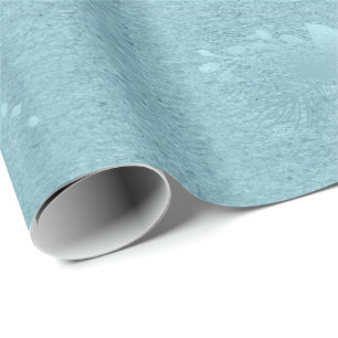 Papel De Regalo Elegantes Navidades azules metálicos con motivos f