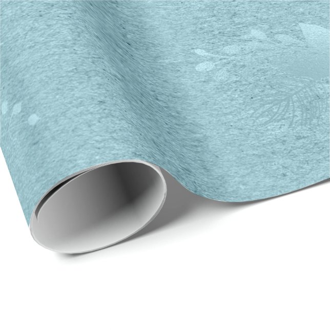 Papel De Regalo Elegantes Navidades azules metálicos con motivos f (Esquina del rollo)