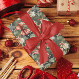 Papel De Regalo Elegantes Navidades Cheer Candy Canes Bow