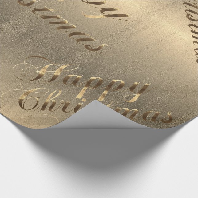 Papel De Regalo Elegantes Navidades con guiones dorados marrones f (Esquina)