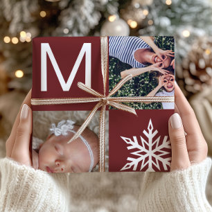 Papel De Regalo Elegantes Navidades de Collage de fotos de copos d