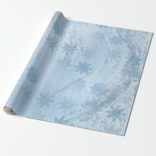 Papel De Regalo Elegantes Navidades de copos de nieve de mármol p