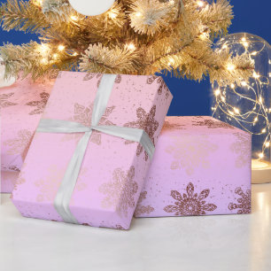 Papel De Regalo Elegantes Navidades de copos de nieve holográfico