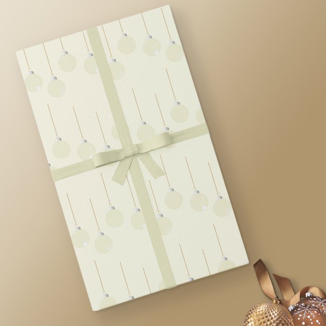 Papel De Regalo Elegantes Navidades de Crema Clásica Baubles (Cream Baubles Wrapping Paper)