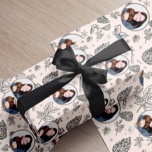 Papel De Regalo Elegantes Navidades de fotografías en blanco y neg