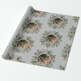 Papel De Regalo Elegantes Navidades de fotograma redondo foto plat