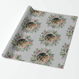 Papel De Regalo Elegantes Navidades de fotograma redondo foto plat