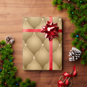 Papel De Regalo Elegantes Navidades de Glam Metálico de Oro