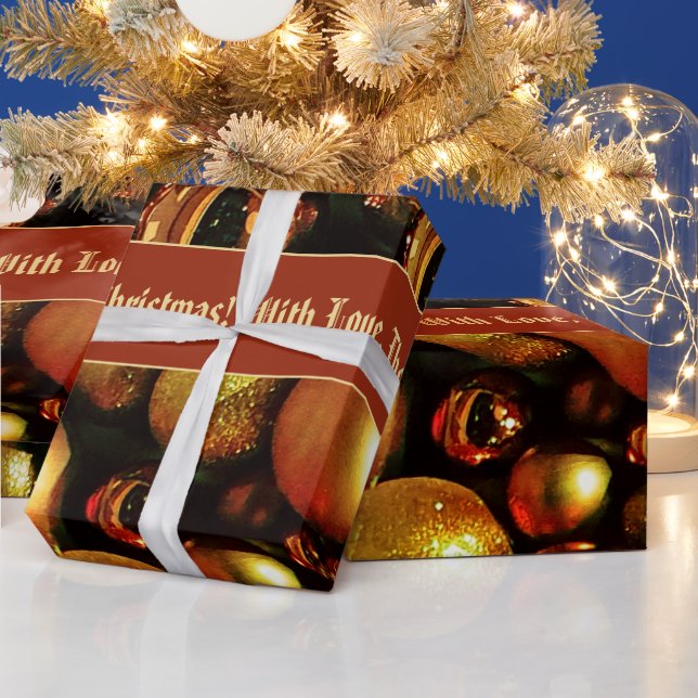 Papel De Regalo Elegantes Navidades de Moda Baubles Patrón Añadir  (Vacaciones)