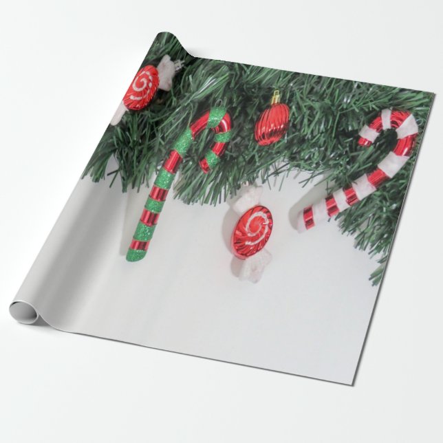 Papel De Regalo Elegantes Navidades de Moda Candy Holiday (Desenrollado)