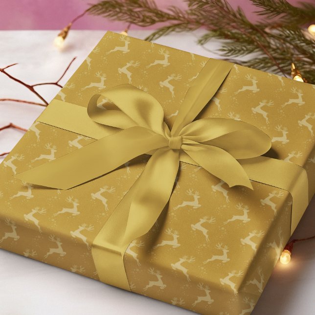 Papel De Regalo Elegantes Navidades de Monotone de Oro de Reno (Subido por el creador)