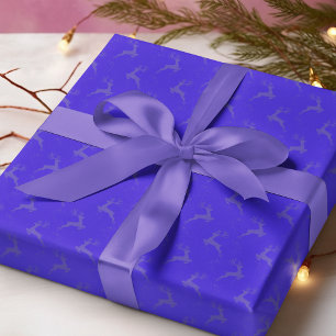 Papel De Regalo Elegantes Navidades de Monotone Eléctrico Azul Rei