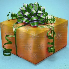 Papel De Regalo Elegantes Navidades de oro de plata en vacaciones 