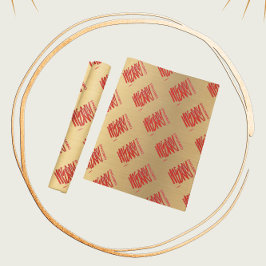 Papel De Regalo Elegantes Navidades de oro rojo moderno