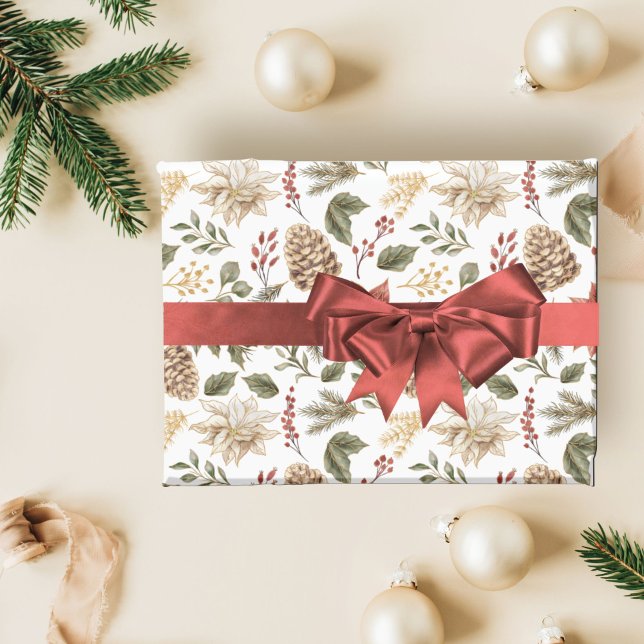 Papel De Regalo Elegantes Navidades de Poinsettia (Subido por el creador)
