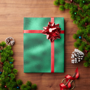 Papel De Regalo Elegantes Navidades de vacaciones en Metálico Verd