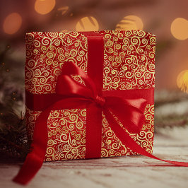 Papel De Regalo Elegantes Navidades del Boho del patrón de Swirls 