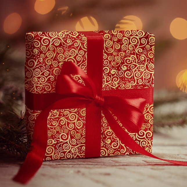 Papel De Regalo Elegantes Navidades del Boho del patrón de Swirls  (Subido por el creador)