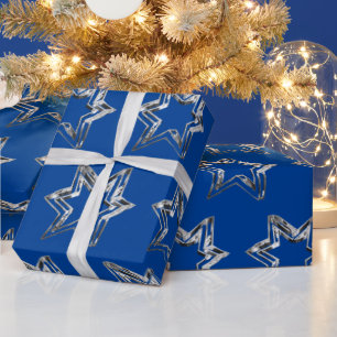 Papel De Regalo Elegantes Navidades del patrón de estrellas platea