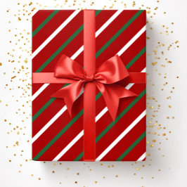Papel De Regalo Elegantes Navidades del patrón de franjas rojas