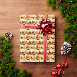 Papel De Regalo Elegantes Navidades Elk Forest