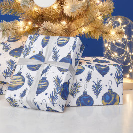 Papel De Regalo Elegantes Navidades festivos baubles con estampado