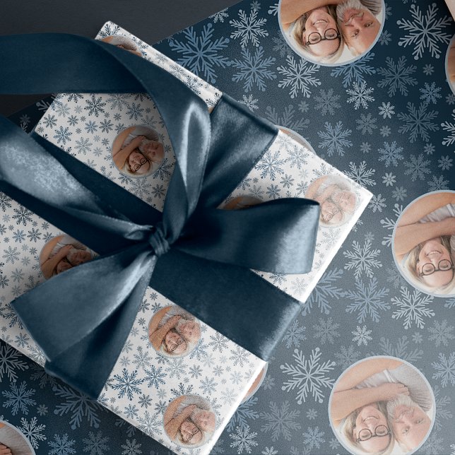 Papel De Regalo Elegantes Navidades fotográficos azules (Subido por el creador)