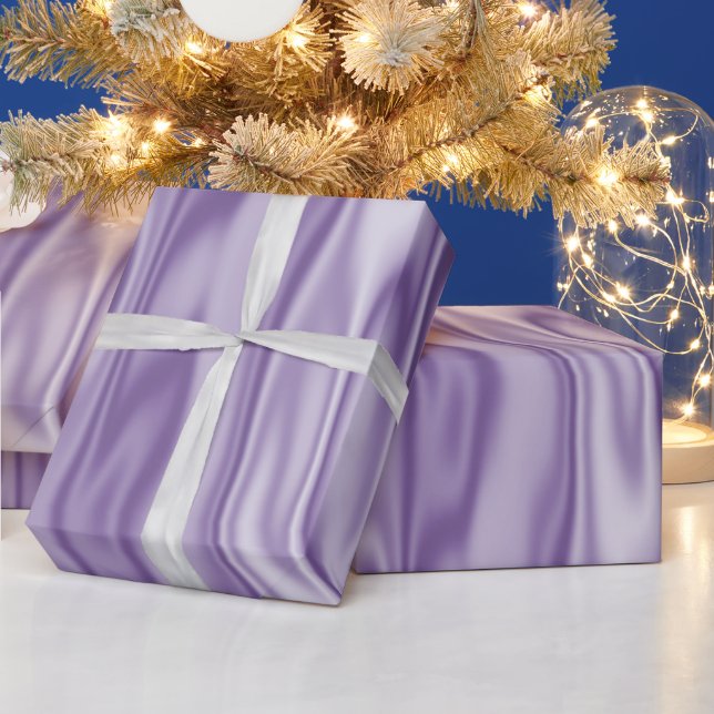 Papel De Regalo Elegantes Navidades Lavender Faux Satin Graphic (Vacaciones)