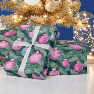 Papel De Regalo Elegantes Navidades verde azulados rosados
