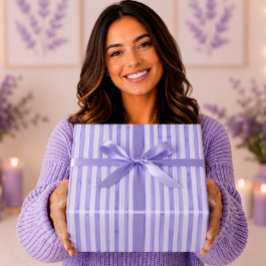 Papel De Regalo Elegantes rayas de acuarela azul de vincapervinca