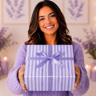 Papel De Regalo Elegantes rayas de acuarela azul de vincapervinca