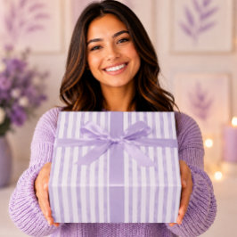 Papel De Regalo Elegantes rayas de acuarela púrpura lavanda