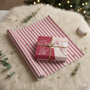Papel De Regalo Elegantes rayas diagonales rosadas y granate moder