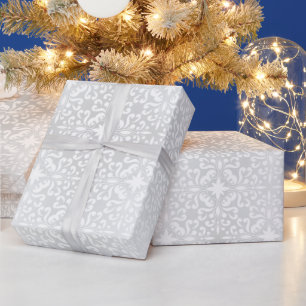 Papel De Regalo Elegantes Remolinos de Plata