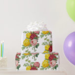 Papel De Regalo Elegantes Rosas de época Regalo floral<br><div class="desc">Este papel de envolvimiento floral de diseño elegante es perfecto para bodas,  duchas de novias y otros regalos especiales para ocasiones especiales. El patrón floral presenta rosas de color amarillo y rosa vintage. Si prefiere un acabado elegante a este ajuste de regalo,  seleccione el acabado brillante.</div>