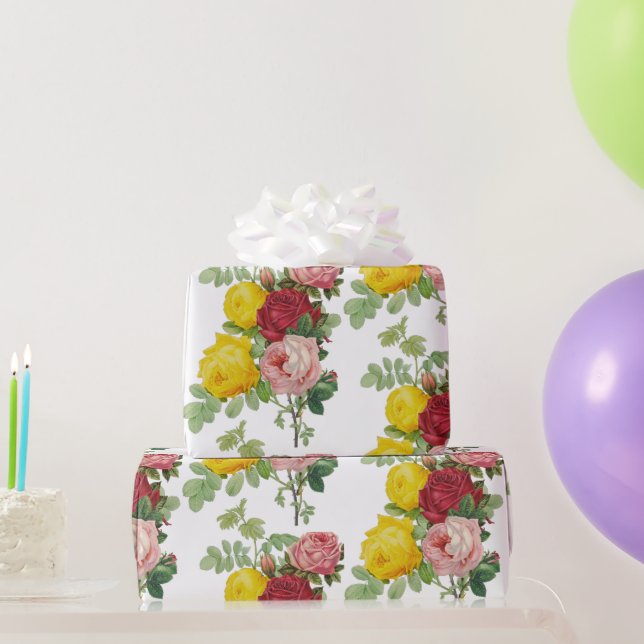 Papel De Regalo Elegantes Rosas de época Regalo floral (Regalos de fiesta)